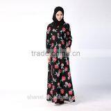 Modern Floral Muslim Abaya Dubai Islamic Abaya Dress thumbnail-3