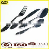 jieyang factory high quality black color stainless steel cutlery set