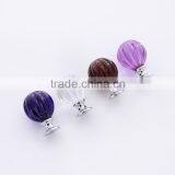 1 7/9 Inch Honey Amber Pumpkin Shape Brass Base Glass Pull Knobs thumbnail-6