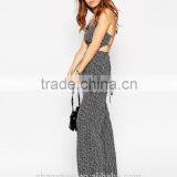 Women Summer Jumpsuit Woodblock Print Also do Custom Printing One Piece Jumpsuit Strappy Back Cami Jumpsuit thumbnail-2