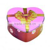 newly design chocolate tin box heart shape tin box