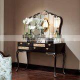 Classic Chinese Antique Bedroom Furniture Solid Wood Hand Carved Dressing Table With Mirror thumbnail-1
