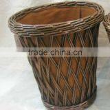 Handmade Wicker Storage Basket Woven Shallow Storage Basket thumbnail-1