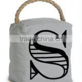 Store More S Printed Rope Handled Grey Canvas Door Stop thumbnail-2