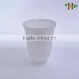 Mouth Blown Flower Shaped White Glass Vases thumbnail-1