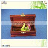 Set 3 Large Small Painted Carved Lock Wooden Box thumbnail-3