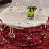 C366-1 Stainless Steel Marble Coffee Table thumbnail-1