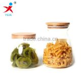 Clear Borosilicate Glass Food Jar with Seal Bamboo Lid