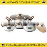 6Pcs Color Handle & Stainless Steel Cookware Set thumbnail-1