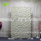 GNW FLW1607001-CL New Arrival Wholesale Artificial White Rose Wedding Flower Wall Backdrop for Wedding Decoration