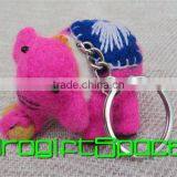 2017 Elephant Felt Keychain Pink Color Made in China