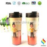 Clear Insulated Plastic Tumbler With Paper Inserts thumbnail-3