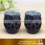 Porcelain Round Garden Stool Cobalt Blue Painted Ceramic Stool thumbnail-3