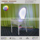 Warm White Led Bar Chair, Padded Stackable Luminous Acrylic Chairs thumbnail-1
