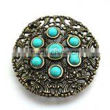 3.5 Inch Round Hot Sale Embellished Buckle for Belts, Zinc Alloy Embellishment Design With Turquoise thumbnail-5