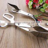 OEM logo Cooking Tools Utensils 10inch stainless steel kitchen scissor tongs , bbq scissor tongs