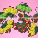 Natural Organic Hemp, Cotton Crochet Handmade Doll Keyring Cellphone Holder Charm thumbnail-1