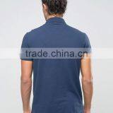 High Quality Custom Short Sleeve Button Placket Navy Men's 100% Polyester 200gsm Casual Slim Fit Plain Solid Polo Tshirt thumbnail-2