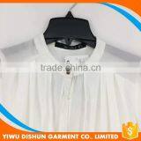 Women Pleated White and Black Chiffon Blouse Collar Design thumbnail-4