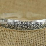 Yiwu factory wholesale cuff bangle antique silver open cuff bangle for 2016 promotional items