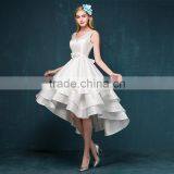 MGOO Custom Made Evening Dinner Dress Short White Satin Elegant Dress Latest Design Prom Layers Dress 2256 thumbnail-3