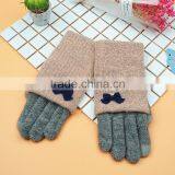 Fashion Mittens Design Acrylic Cheap Winter Knit Women Gloves Factory thumbnail-2