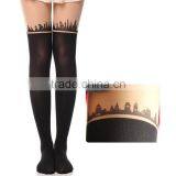 Cat Tower Tattoo Socks Sheer Pantyhose Girls Sexy Foot Stockings18842 thumbnail-4