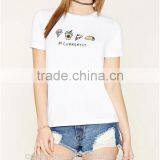 2016 Short Sleeve Round Neck Currently Graphics Print Women T-shirt,cheap Custom Print Basic Tee thumbnail-1