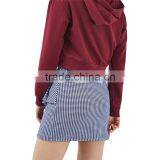 2017 OEM Elegant Sexy Raffle Falbala Plaid Mini Skirt thumbnail-4
