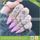 New Hollow Turkish Hand Ring Sets Geometric Silver Knuckle Ring for Women Vintage Jewellery thumbnail-1