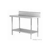Sliver 2 Tier Assembly Stainless Steel Restaurant Table With Under Shelf