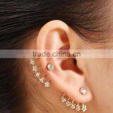 Rhinestone Crystal Star Earrings Cuff Metal Ear Wrap