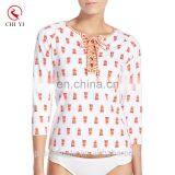 Custom Made Sublimated Long Sleeve Upf 50 Women Spandex Lycra Rash Guard thumbnail-1