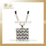 Pierced Metal With Rhinestone Necklace