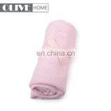 Low Price Cotton Knit Baby Air-conditioner Soft Knitted Throw Muslin Swaddle Blankets Bamboo Blanket for Kids thumbnail-3