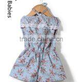 Wholesale Bulk Kids Clothing 2016 Baby off Shoulder Floral Printed Jumpsuit thumbnail-1
