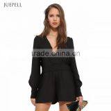 Hot Selling OL Sexy Deep V Elastic Waist Jumpsuits thumbnail-5