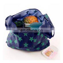 Stripe Foldable Green Shopping Bag Large Nylon Bags Thick Bag Foldable Waterproof Shoulder Handbag Eco-Friendly Reusable thumbnail-4