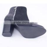 Pu and Suede Upper Sexy Lady Superfly no Lace Work Zipper up High Heel Ankle Boots thumbnail-6