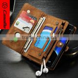 Magnetic Zip Flip Leather Wallet Case with Removable Back Cover for samsung galaxy s7 edge