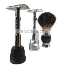 Matte Silver Mens High Quality Metal Handle Double Edge Safety Shaving Razor thumbnail-1