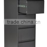 (DL-V4) Black flat package full extension runner vertical legal size 4 drawer steel file cabinet