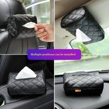 Wholesale Creative Car Sun Visor Tissue Box Napkin Storage Holder for Car Seat Back Mounted Hanging Paper Towel Cover