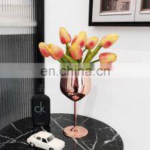 Nordic 2021 Hot-selling Cup Wedding Crystal Vase Modern Wine Cabinet Dining Table Transparent Vases Glass for Home Decor thumbnail-4