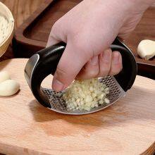 Kitchen Accessories Home and Kitchen Gadgets Customized Stainless Steel Garlic Press Rocker Garlic Mincer Crusher and Peeler thumbnail-5