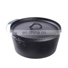 9 QT Dutch Oven Cast Iron Pot Outdoor Camp Cooking Camping Campfire Cookware thumbnail-5