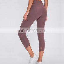 Top Quality Nylon Spandex Nude Feeling Women Yoga Wear Custom 3/4 Length Training Yoga Pants thumbnail-3