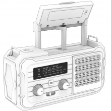 BSG-328(new)Multifunction Solar Emergency Radio With Power Bank, Hand Crank, 4000/8000mAh Battery, SOS Alarm, Flashlight & IPhone 15 Charging thumbnail-2