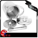 Stainless Steel Beer Ice Bucket and Tongs With Bale Handle-double Wall Bar Ice Bucket thumbnail-4