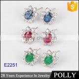 18K Yellow Gold Jewelry Diamond Earring Three Stone New Design Fashion Style Earring thumbnail-2